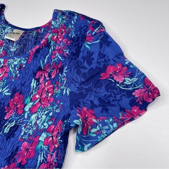 Blair Maxi Dress Floral Short Sleeve Smocking Boho Modest Summer Spring Peasant - Picture 5 of 10